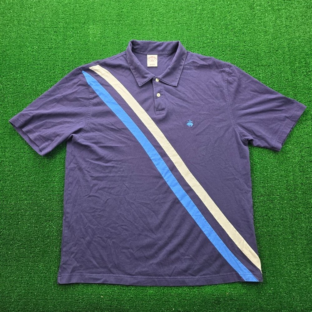 Brooks Brothers 346 Polo Shirt Mens XL Blue Short Sleeve Golf Performance Preppy